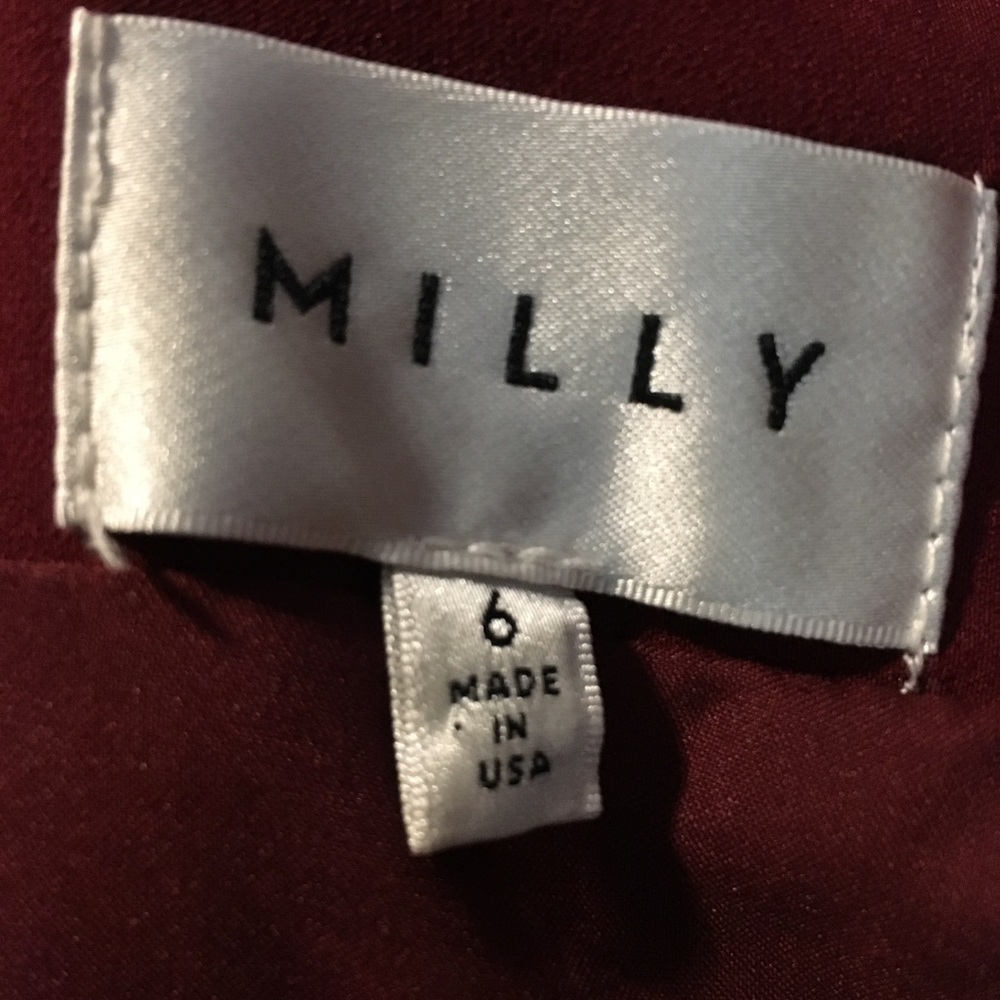 Milly off the Shoulder Burgundy Cocktail Dress - Picture 3 of 3